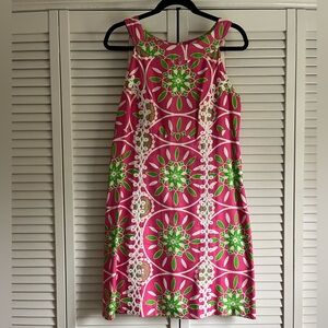 Lilly Pulitzer Jacqueline Twill Silk Floral Dress Size 8